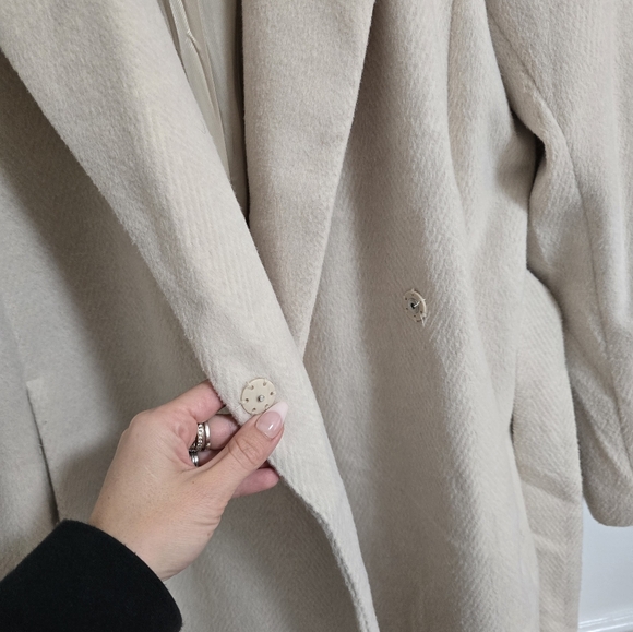 H&M ivory cream long belted coat size M - Picture 7 of 10